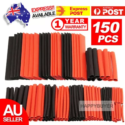 150 PCS Heat Shrink Heatshrink Wire Cable Tubing Tube Sleeving Sleeve Wrap Black • $5.35