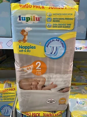 £10.99 • Buy Lupilu Size 2  Newborn 60  Nappies Jumbo Pack ( 4-8KG)  9 - 18lbs 