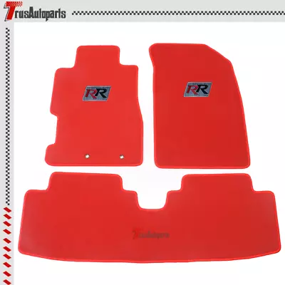 For 01-05 Honda Civic Front Rear Red Nylon Floor Mats Carpet Set 3PCS W/ RR • $58.99
