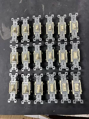 Leviton 1453-21 15A/120V 3-Way Toggle Grounding Switch Ivory Lot Of 18 • $36