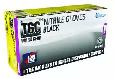 Worlds Toughest Disposable Gloves  - TGC Black Nitrile Low Sweat XL • $49.35