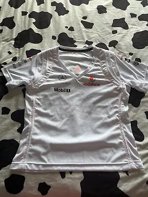 Mclaren Mercedes Vodafone Womens White Shirt Size Large (12) Formula 1 • £2.99