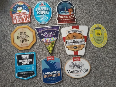 £8 • Buy 10 X Beer Pump Clips, All Flat, Fronts Only