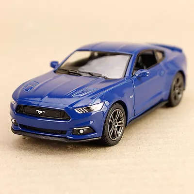 2015 Blue Ford Mustang GT Sports Car Pull-Back Model Detailed 1:38 Die-Cast • $30