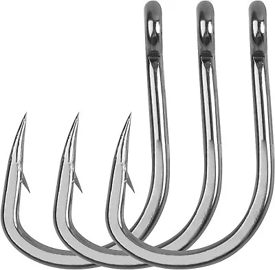 30pcs Strong Stainless Steel Fishing Hook Saltwater Live Bait Fish Hook 1/0-12/0 • $15.39
