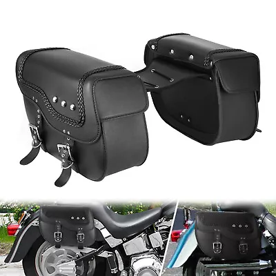 Black Side Saddlebags For Yamaha Virago XV 250 500 535 700 750 920 1100 • $129.99