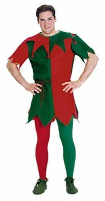 $8.99 • Buy Christmas Red & Green Tights - Elf Jester - Costume Accessory - Adult - One Size
