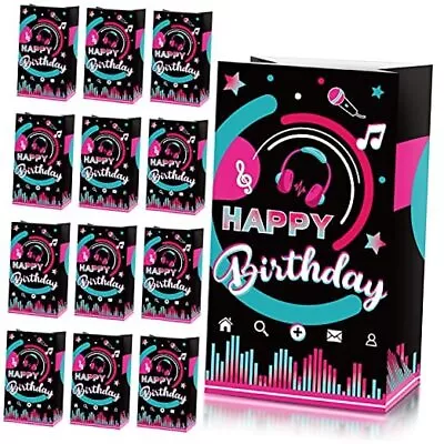 24 Pieces Music Party Paper Bags Happy Birthday Party Treat Bags Candy Goodie  • $19.70