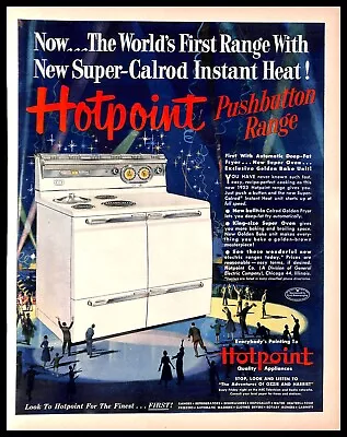 1953 Hotpoint Pushbutton Range Vintage PRINT AD Kitchen Appliance Art • $8.99