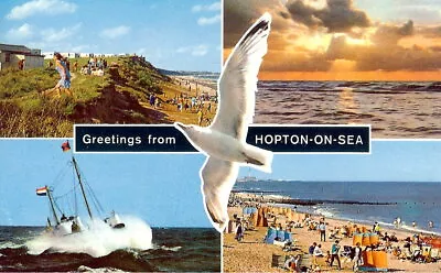 Greetings From Hopton On Sea Multiview - Unposted 1970s - D Constance • £1.76