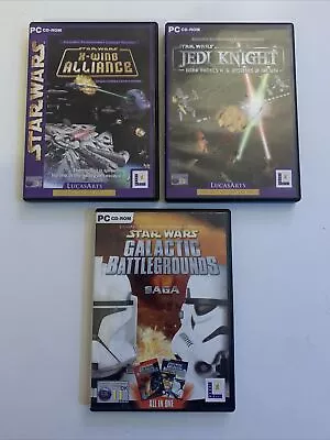 £10 • Buy Star Wars Bundle X3 PC CD Rom Games - Xwing Jedi Knight Galactic Battlegrounds