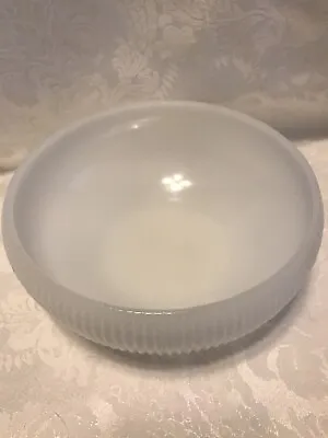 VTG E. O. Brody Co. White Milk Glass Ribbed Bowl Marked Cleveland OH • $8