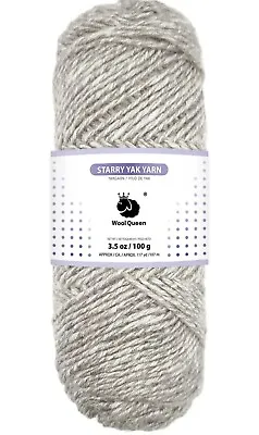 Wool Queen Starry Yak Yarns Vanilla Gray 3.5 OZ/117 Yards Worsted Weight Yar... • $7.99