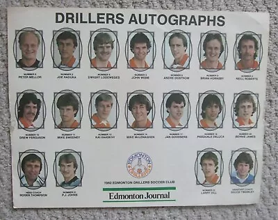 1982 Edmonton Drillers Soccer Club Premium Edmonton Journal 9 X 12 -2 • $14.99