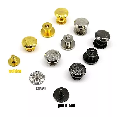 £3.59 • Buy Brass Flat Round Head Stud Screwback Leather Bag Belt Chicago Screw Nail Rivet