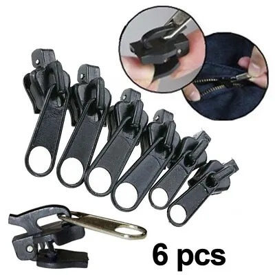 £2.35 • Buy 6 Pc Universal Repair Replacement Fix Zipper Tool Kit 3 Sizes Instant Zip Slider