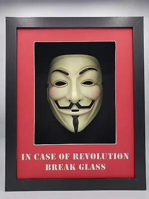 V For Vendetta Mask Anonymous Revolution Break Glass Shadowbox Replica Prop • $145