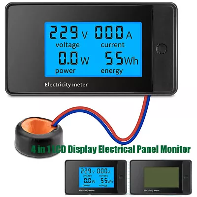 100A AC 85-400V Digital Watt KWH Current Power Energy Meter Ammeter Voltmeter US • $15.18