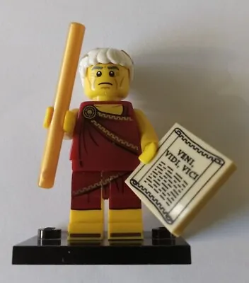 Lego Roman Emperor Minifigure W/script Veni Vidi Vici Gold Rod And Base • $25.40