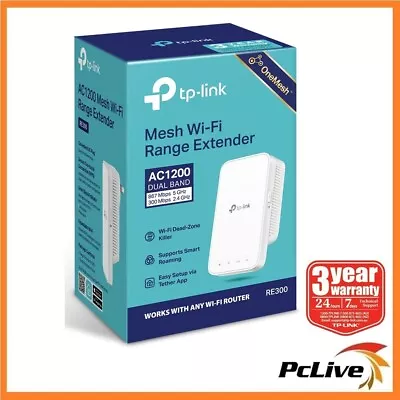 TP-Link RE300 1200Mbps Dual Band WiFi Range Extender Wireless AC1200 Mesh WIFI • $64.90