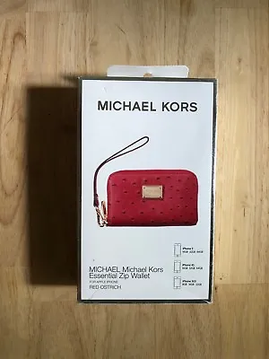 Michael Kors Essential Zip Wallet - IPhone 5 5s 4s 3Gs  - Red Ostrich • $65