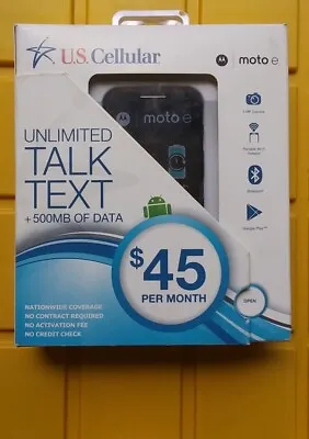 Us Cellular Moto E Brand New Prepaid Option Cell Phone ! • $49.99