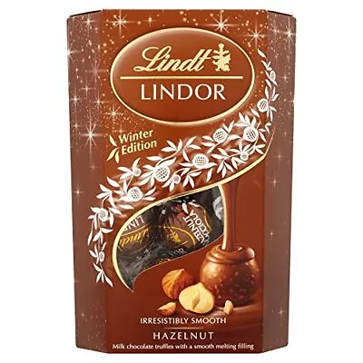 Lindt Lindor Hazelnut Milk Chocolate Truffles Box - Approx 16 Balls 200 G - • £8.99