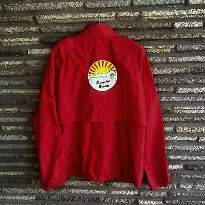  Vintage Sunrise Sam Logo Red Woolrich Windbreaker Jacket • $33.90