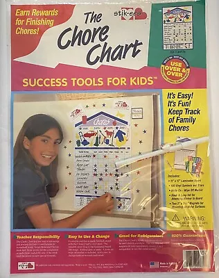 Kids Chore Chart By Stik-EES 12.5” By 17” Reward Based Teaches Responsibly NEW • $20