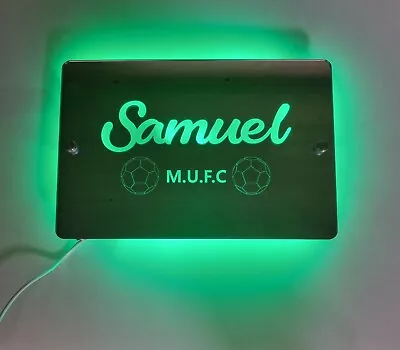 Customised Engraved Name/s Mirror Sign LED  Illuminated Light Up Bedroom Signs • £24.99