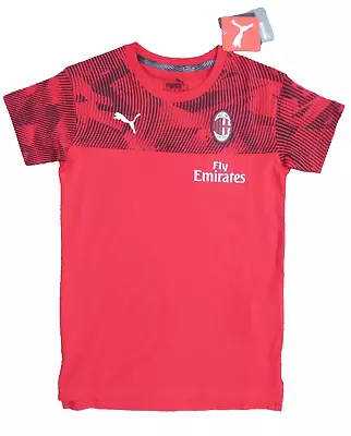 BNWT Boys 7-8 Years AC Milan Training T-Shirt (2019/20) Puma • £11.99