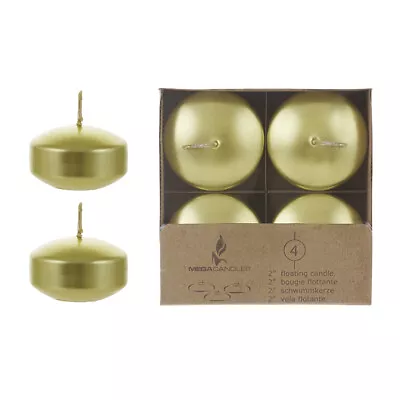 Mega Candles - Unscented 2  Floating Disc Candles - Gold Set Of 12 • $16.99