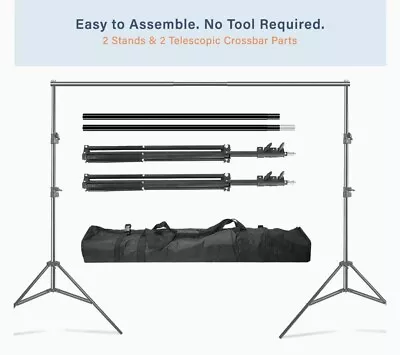 Julius Studio 10.1 Ft. Wide Extra Crossbar Length Adjustable Backdrop Stand Kit • $26