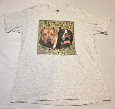 Vintage - Anvil White T-Shirt - Adult Size L - Barber And Co - Dog Print - • $19.99