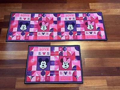 2 SETS Mickey Mouse Floor Mat Non-Slip For Kitchen/Bathroom 40*60 & 40*115 • $15.45