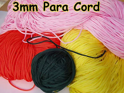 3mm Parachute Para Cord Lanyard Sailing Knot Wrap Bracelet Survival Utility Rope • £4.99