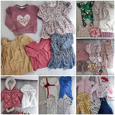 Baby Girl 9-12 Months Big Clothes Bundle Mix Brands Including Zara River Island • £9.99