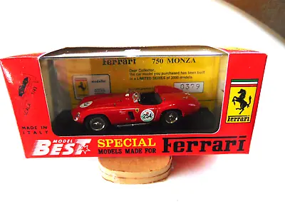 Model Best 1955 Ferrari 750 Monza 1:43 Diecast Made In Italy Limited Edition • $30