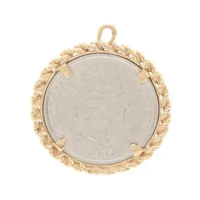 1987 Platinum Isle Of Man Quarter Noble On 10K Yellow Gold Bezel Pendant Mount • $785