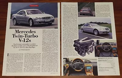 Mercedes Benz Twin-turbo V-12 Cl600 S600 Magazine Print Article Car And Driver • $9.87