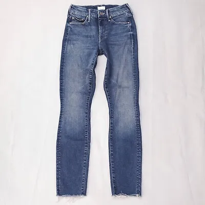 Mother Jeans The Looker Ankle Fray Womens Size 23 Blue Stretch  • $38