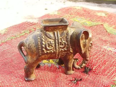 Antique Cast Iron Still Penny Bank Elephant W/ Howdah (Small) AC Williams • $50