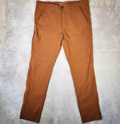 Eddie Bauer Pants Mens 40X34 Brown Travex Nylon Hiking Work Travel Gorpcore • $17