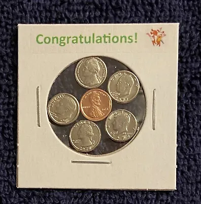  Congratulations!  - Mini Modern U.s. Coins Set In Holder   • $7.98