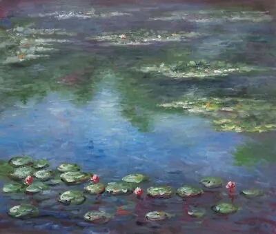 20x24 Monet's Garden With Waterlily Oil Painting Impressionism Flower • $61