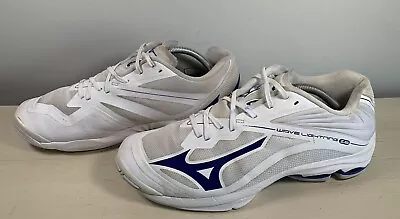 Women's Mizuno White & Navy Tennis Shoes Pounce PYV 0319 Size 11 • $29.99