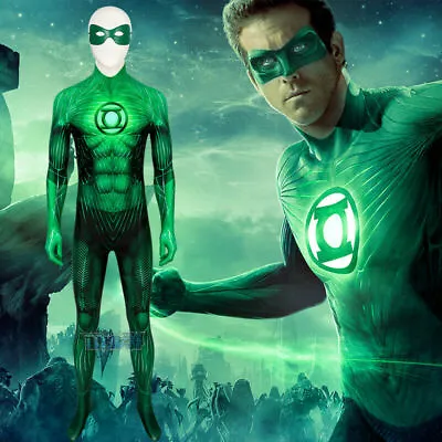 Green Lantern G.L Cosplay Costume Bodysuit Zentai Tight Jump-suit • $45