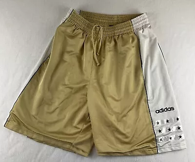 Adidas Gold White Athletic Long Shorts 2005 Mens Medium Stars Basketball • $59.99