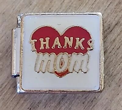 THANKS MOM LOVE Heart Charm 9mm Bracelet Link Mother's Day Birthday Gift • $3.95