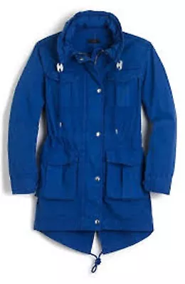 Nwt J Crew Fatigue Military Hooded Jacket Lagoon Blue  Size Petite Medium • $99.99